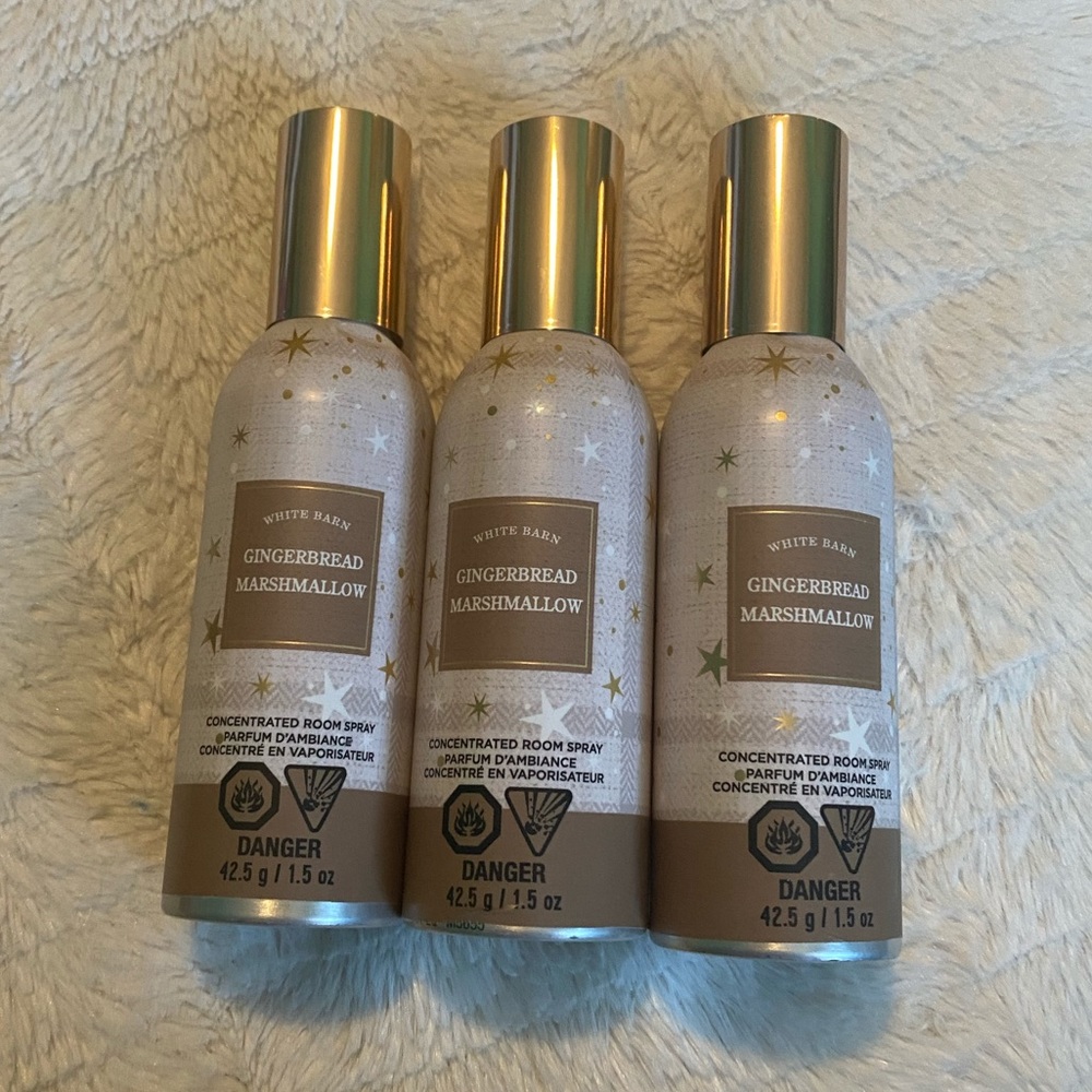 NEW Lot of 3 Bath and Body Works Gingerbread Marshmallow Room Sprays